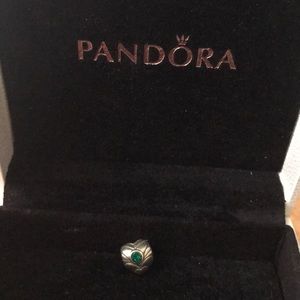 Pandora green emerald colour stone charm